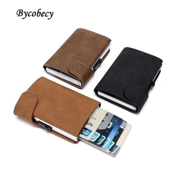 card holders bycobecy 2021 men women wallet holder rfid aluminium purse crazy horse pu leather business cardholder bank case, Brown;gray
card holders bycobecy 2021 men women wallet holder rfid aluminium purse crazy horse pu leather business cardholder bank case, Brown;gray