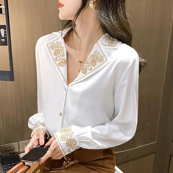 women's blouses & shirts fashion elegant embroidery france style 2021 spring summer blouse lantern sleeve blusas mujer, White
women's blouses & shirts fashion elegant embroidery france style 2021 spring summer blouse lantern sleeve blusas mujer, White