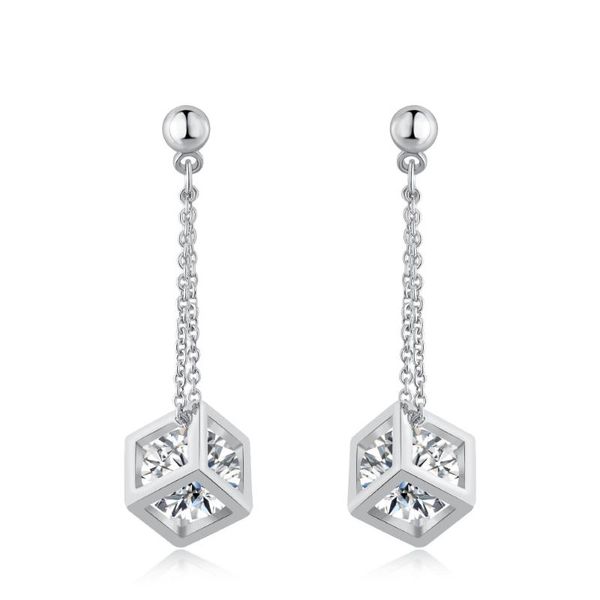 dangle & chandelier tengtengfit gold plated ladies cubic zircon box chain drop fashion earrings, Silver
dangle & chandelier tengtengfit gold plated ladies cubic zircon box chain drop fashion earrings, Silver