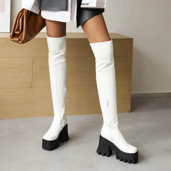 boots female autumn winter slim-fit warm-over the knee fashion platform knight ladies long plus size women's shoes, Black
boots female autumn winter slim-fit warm-over the knee fashion platform knight ladies long plus size women's shoes, Black
