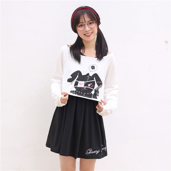 2021japanese kawaii bunny rabbit lolita dress cute comic black two piece set cosplay long sleeve casual loose girl mini dresses, Black;gray
2021japanese kawaii bunny rabbit lolita dress cute comic black two piece set cosplay long sleeve casual loose girl mini dresses, Black;gray