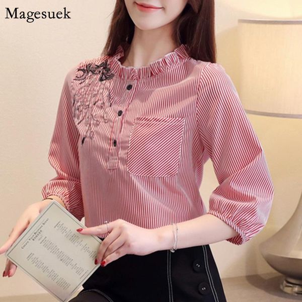 blusas mujer summer blouses women casual embroidery striped office chiffon blouse shirt pocket loose 8148 women's & shirts, White
blusas mujer summer blouses women casual embroidery striped office chiffon blouse shirt pocket loose 8148 women's & shirts, White