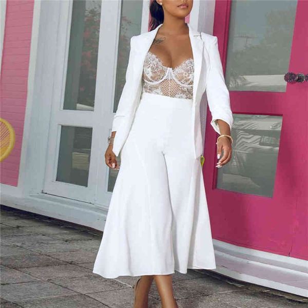 women's blouses & shirts white 2 piece sets office lady blazer with pantskirt suit sashes elegant women jackets trousers wide leg 
women's blouses & shirts white 2 piece sets office lady blazer with pantskirt suit sashes elegant women jackets trousers wide leg