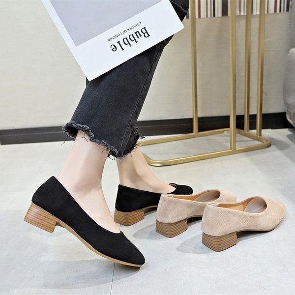 dress shoes single women's 2021 autumn korean suede shallow mouth bean square head women, Black
dress shoes single women's 2021 autumn korean suede shallow mouth bean square head women, Black