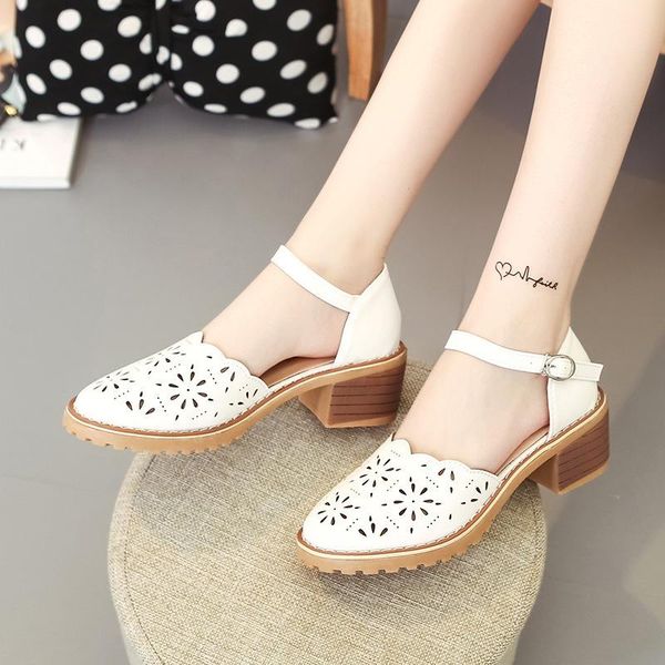 sandals roman women's mid-heel versatile perforated baotou shoes thick heel summer student women, Black
sandals roman women's mid-heel versatile perforated baotou shoes thick heel summer student women, Black