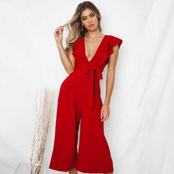 women's jumpsuits & rompers wide leg pants jumpsuit for women nice vogue fashion ruffle wrap overalls female v neck sleeveless bow tie, Black;white
women's jumpsuits & rompers wide leg pants jumpsuit for women nice vogue fashion ruffle wrap overalls female v neck sleeveless bow tie, Black;white