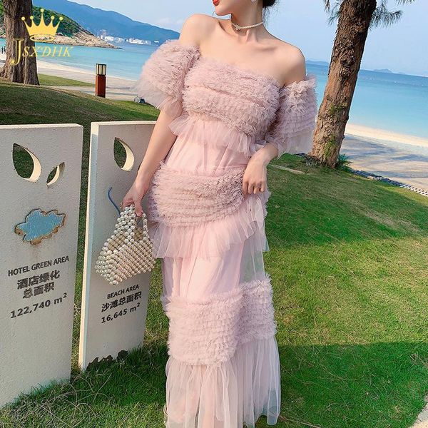 casual dresses luxury fairy pink mesh dress 2021 vintage elegant evening party short sleeve summer boho ruffles lace princess robe, Black;gray
casual dresses luxury fairy pink mesh dress 2021 vintage elegant evening party short sleeve summer boho ruffles lace princess robe, Black;gray