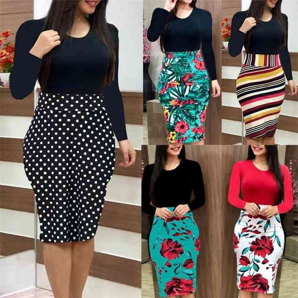 bodycon dress spring summer floral dot print patchwork package hip mid-length women casual long sleeve pencil es 210517, Black;gray
bodycon dress spring summer floral dot print patchwork package hip mid-length women casual long sleeve pencil es 210517, Black;gray