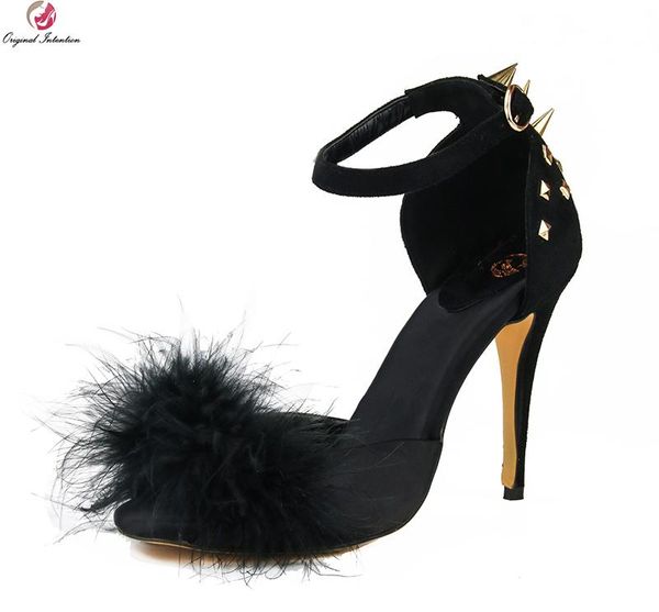 original intention elegant women sandals fashion rivets&feather open toe thin high heels black shoes woman plus us size 4-15
original intention elegant women sandals fashion rivets&feather open toe thin high heels black shoes woman plus us size 4-15