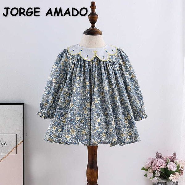 korean style spring kids girls dress floral turn-down collar princess dresses idyllic fashion clothes e1009 210610, Red;yellow
korean style spring kids girls dress floral turn-down collar princess dresses idyllic fashion clothes e1009 210610, Red;yellow