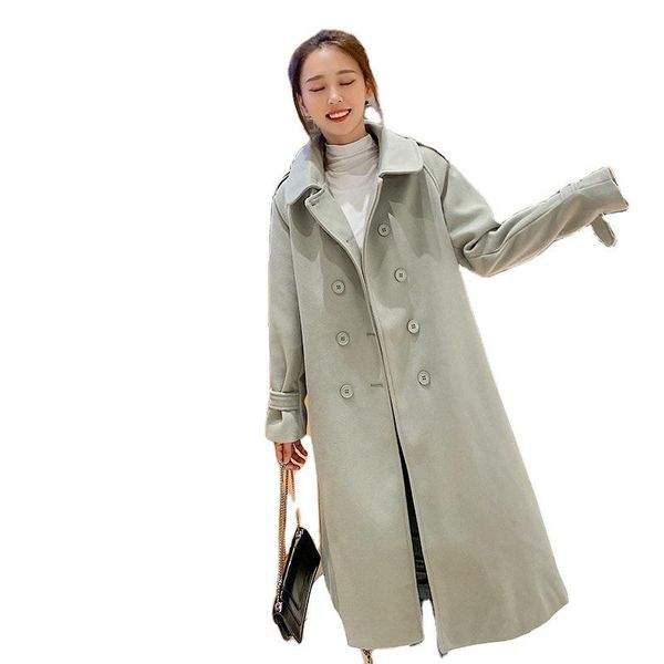 women's wool & blends woolen coat mid-length autumn and winter style over-the-knee straight high-end hepburn trend, Black
women's wool & blends woolen coat mid-length autumn and winter style over-the-knee straight high-end hepburn trend, Black