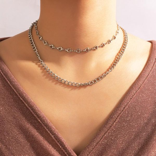trendy heart bead multilayer choker necklace for women silver color geometry guba chain metal girl jewelry chokers, Golden;silver
trendy heart bead multilayer choker necklace for women silver color geometry guba chain metal girl jewelry chokers, Golden;silver