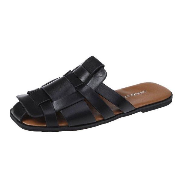 slippers small women's shoes baotou wear 2021 woven square muller flat bottomed beach sandals, Black
slippers small women's shoes baotou wear 2021 woven square muller flat bottomed beach sandals, Black