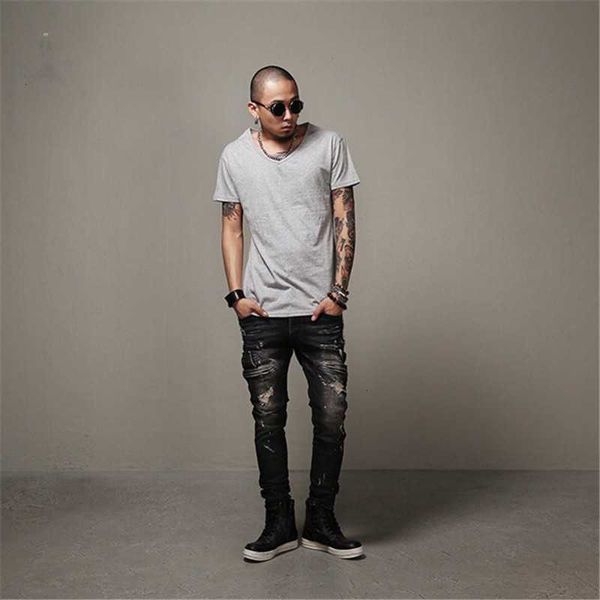 men's jeans europe street brand stretch biker denim for men motorcycle black worn out big size 0hvq f4oc, Blue 
men's jeans europe street brand stretch biker denim for men motorcycle black worn out big size 0hvq f4oc, Blue