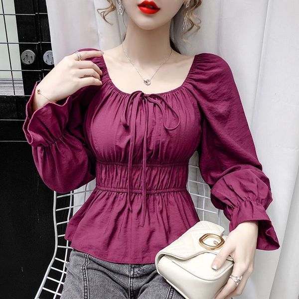 square collar puff sleeve women neck off shoulder slim fit shirts ruched elastic waist blouses 2021 fashion casual blusas x0521, White
square collar puff sleeve women neck off shoulder slim fit shirts ruched elastic waist blouses 2021 fashion casual blusas x0521, White