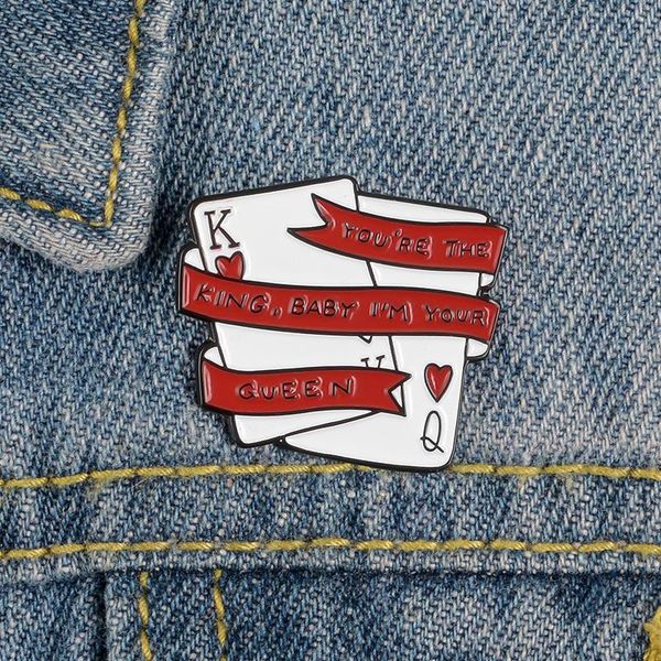 pins, brooches playing card enamel pin red heart kq queen and king lapel button hat bag badge jewelry gift for friends fastene, Gray
pins, brooches playing card enamel pin red heart kq queen and king lapel button hat bag badge jewelry gift for friends fastene, Gray