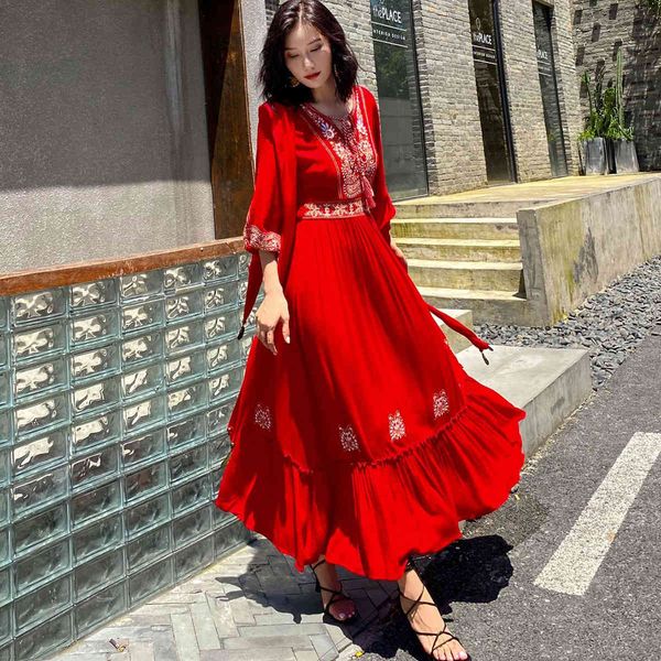 dresses retro indie folk embroidery maxi 3/4 sleeve spring autumn women es seaside vacation beach vestidos zf2q, Black;gray
dresses retro indie folk embroidery maxi 3/4 sleeve spring autumn women es seaside vacation beach vestidos zf2q, Black;gray