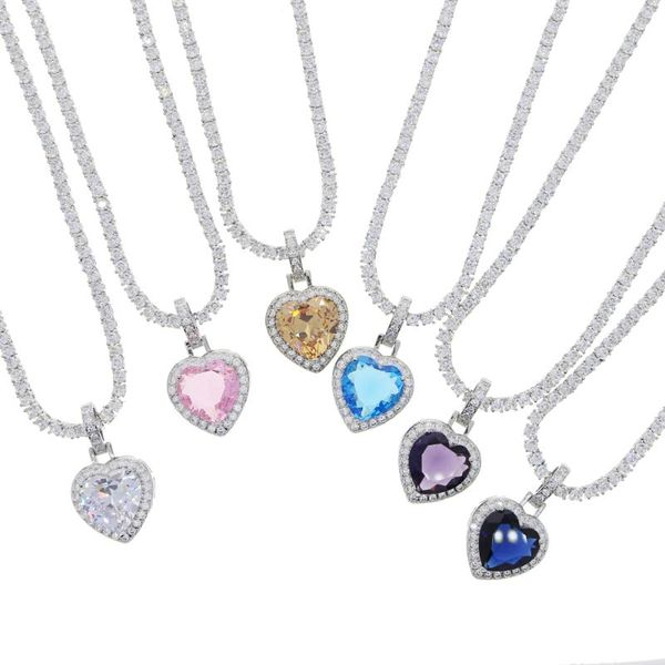 chains big colorful crystal heart charm pendant necklace for women full 5a 3mm tennis chain choker wedding jewelry drop ship, Silver
chains big colorful crystal heart charm pendant necklace for women full 5a 3mm tennis chain choker wedding jewelry drop ship, Silver