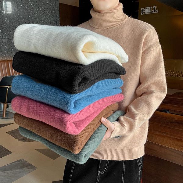 men's sweaters 2021 winter cashmere sweater men loose turtleneck pullover thick warm mens fashion pull homme hiver, White;black
men's sweaters 2021 winter cashmere sweater men loose turtleneck pullover thick warm mens fashion pull homme hiver, White;black