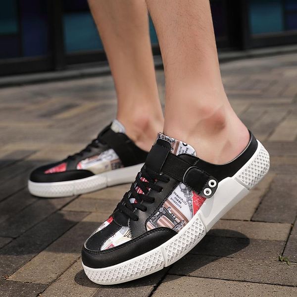slippers 2021 summer fashion breathable sandals and men's shoes comfortable protective casual flat, Black