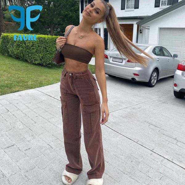 women's jeans favre vintage pockets patchwork women 100% cotton loose straight denim pants fashion streetwear high waisted cargo, Blue
women's jeans favre vintage pockets patchwork women 100% cotton loose straight denim pants fashion streetwear high waisted cargo, Blue
