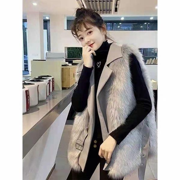 women's fur & faux women imitation vest jacket autumn winter fashion warm plush waistcoat female casual sleeveless coat n267, Black
women's fur & faux women imitation vest jacket autumn winter fashion warm plush waistcoat female casual sleeveless coat n267, Black