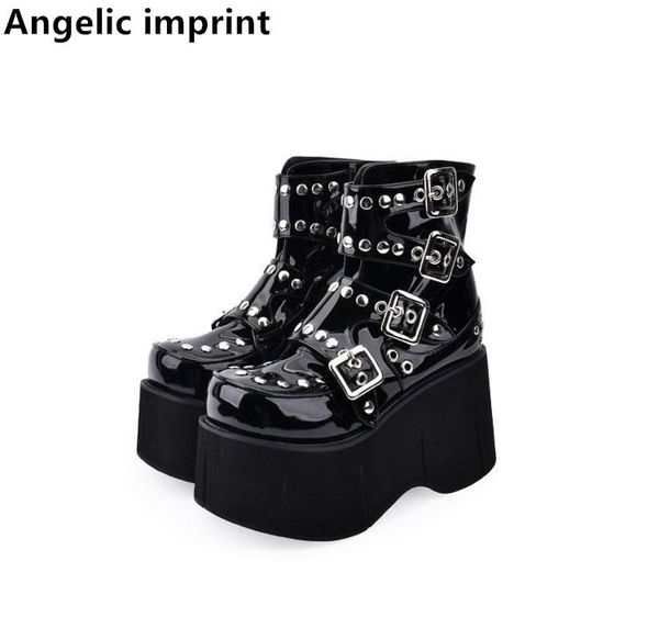 boots angelic imprint women gothic motorcycle punk lady short woman high trifle heels pumps shoes rivets 33-47 10cm, Black
boots angelic imprint women gothic motorcycle punk lady short woman high trifle heels pumps shoes rivets 33-47 10cm, Black