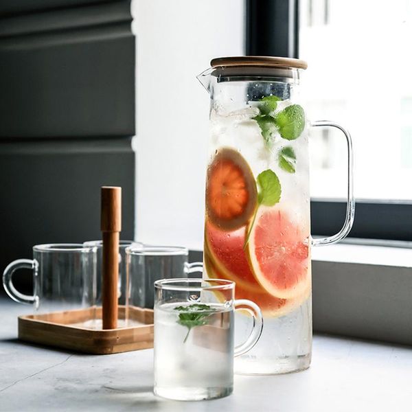 1.2l 1.4l cold glass water bottle jar kettle transparent large capacity heat resistant coffee pot with handle teapot pitchers wine glasses
1.2l 1.4l cold glass water bottle jar kettle transparent large capacity heat resistant coffee pot with handle teapot pitchers wine glasses