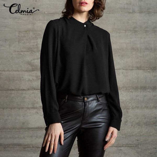 s-5xl women chiffon blouse 2021 fashion casual long sleeve blusas celmia office lady shirt solid buttons plus size blouses women's & s, White
s-5xl women chiffon blouse 2021 fashion casual long sleeve blusas celmia office lady shirt solid buttons plus size blouses women's & s, White