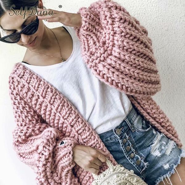 women's sweaters self duna 2021 autumn winter hand knitted cardigan warm thick sweater coat pull femme cute tricot jumper, White;black
women's sweaters self duna 2021 autumn winter hand knitted cardigan warm thick sweater coat pull femme cute tricot jumper, White;black