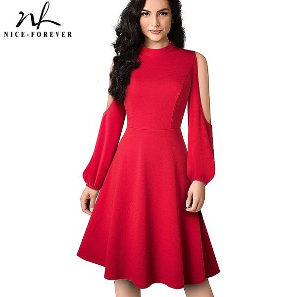 casual dresses nice-forever winter vintage solid color with cold shoulder retro cocktail party women flared a-line dress a224, Black;gray
casual dresses nice-forever winter vintage solid color with cold shoulder retro cocktail party women flared a-line dress a224, Black;gray