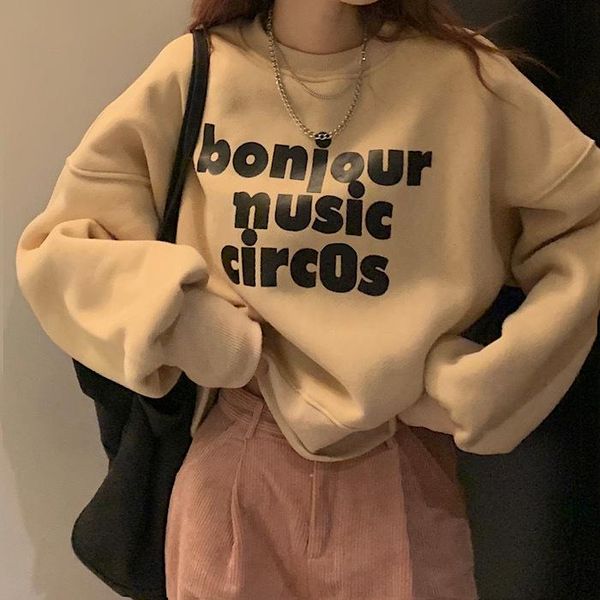 women's hoodies & sweatshirts vintage letter embroid women harajuku streetwear casual long sleeve crewneck thick warm fashion pullovers, Black
women's hoodies & sweatshirts vintage letter embroid women harajuku streetwear casual long sleeve crewneck thick warm fashion pullovers, Black