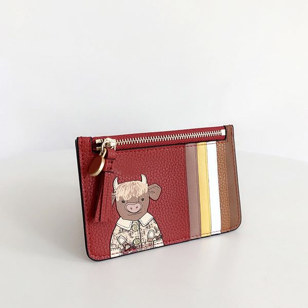 design hand year's new year limited card wallet cartoon printing camera small square bag, Red;black 
design hand year's new year limited card wallet cartoon printing camera small square bag, Red;black