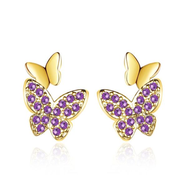 stud two butterflies bling zircon floral 925 sterling silver earrings for women elegant dainty jewelry gift, Golden;silver
stud two butterflies bling zircon floral 925 sterling silver earrings for women elegant dainty jewelry gift, Golden;silver