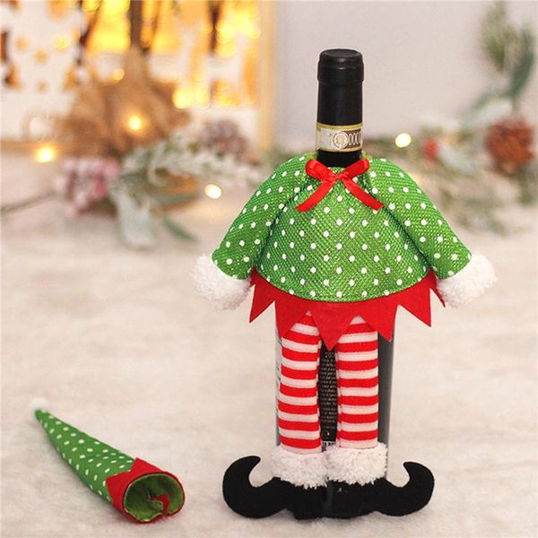 christmas decorations wine bottle cover dots striped elfin bag festival ornament table decoration for home restaurant 
christmas decorations wine bottle cover dots striped elfin bag festival ornament table decoration for home restaurant