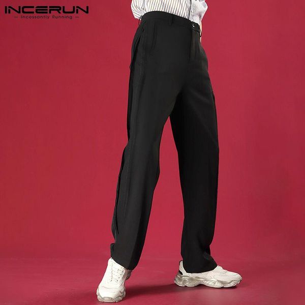 men's pants incerun 2021 high-waisted western style suit solid comfortable loose straight trousers fashion wear long s-5xl, Black
men's pants incerun 2021 high-waisted western style suit solid comfortable loose straight trousers fashion wear long s-5xl, Black
