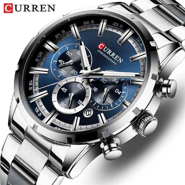 curren watches for men brand luxury fashion casual clock stainless steel chronograph quartz men's watch relogio masculino 210329, Slivery;brown
curren watches for men brand luxury fashion casual clock stainless steel chronograph quartz men's watch relogio masculino 210329, Slivery;brown