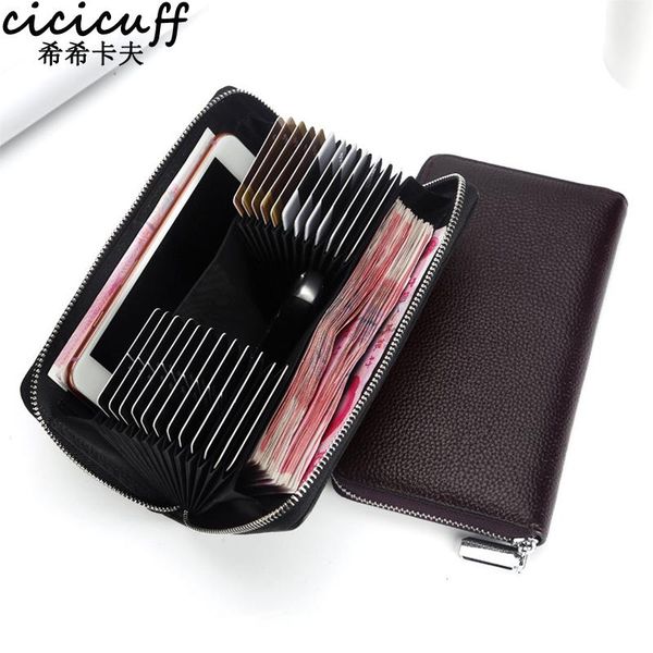 card holders cicicuff 100% real leather women wallet 2021 luxury long day clutch purse men female tote business holder, Brown;gray
card holders cicicuff 100% real leather women wallet 2021 luxury long day clutch purse men female tote business holder, Brown;gray