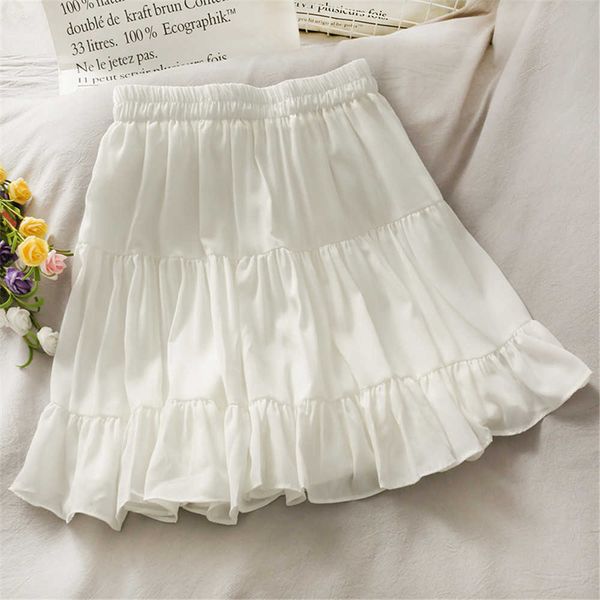 summer high waist ruffle short pleated skirts women casual a-line solid white black wild mini skirt korean fashion 210619
summer high waist ruffle short pleated skirts women casual a-line solid white black wild mini skirt korean fashion 210619