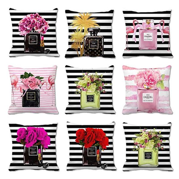 pillow case 45*45cm perfume bottles pillowcase flowers design cushion cover super soft striped home decor
pillow case 45*45cm perfume bottles pillowcase flowers design cushion cover super soft striped home decor