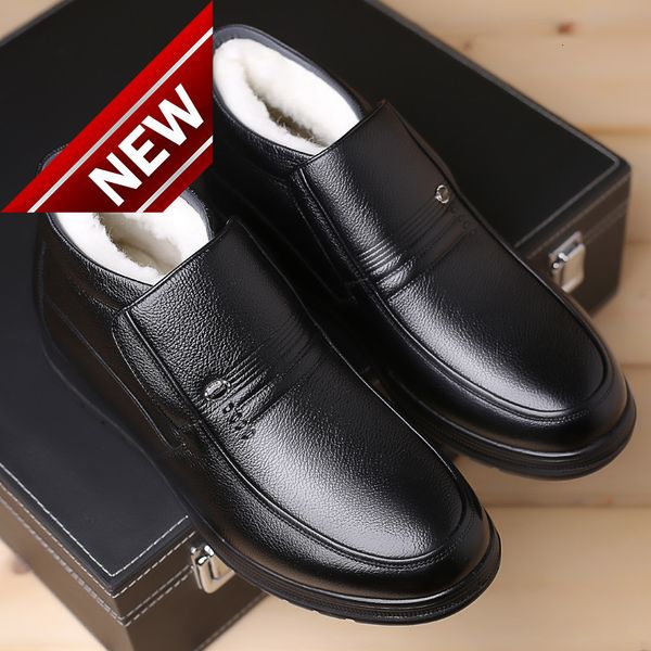 winter high plush warm wool men's soft leather business casual cotton shoes, Black
winter high plush warm wool men's soft leather business casual cotton shoes, Black