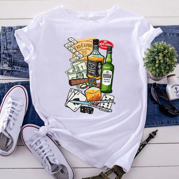 cartoon image tshirt beer card printing t-shirt for woman oversized casual women t shirt korean style trend women's clothing, White
cartoon image tshirt beer card printing t-shirt for woman oversized casual women t shirt korean style trend women's clothing, White