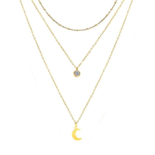 pendant necklaces stainless steel crescent necklace for women rhinestone bohemia metal multi-layer chain gold/sliver color, Silver
pendant necklaces stainless steel crescent necklace for women rhinestone bohemia metal multi-layer chain gold/sliver color, Silver