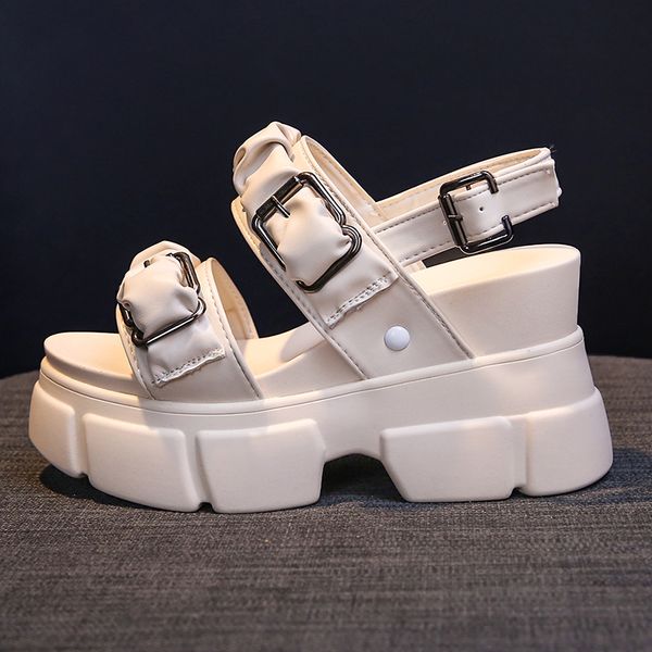 wedges sandals women shoe 2021 summer fashion open toe buckle thick sole 9cm outdoor sport sandalia mujer platform sandals women, Black
wedges sandals women shoe 2021 summer fashion open toe buckle thick sole 9cm outdoor sport sandalia mujer platform sandals women, Black
