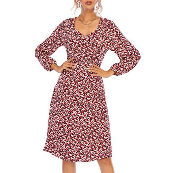 casual dresses women dress elegant floral print v neck summer long sleeve waist tied for dating vintage loose chiffon party, Black;gray
casual dresses women dress elegant floral print v neck summer long sleeve waist tied for dating vintage loose chiffon party, Black;gray