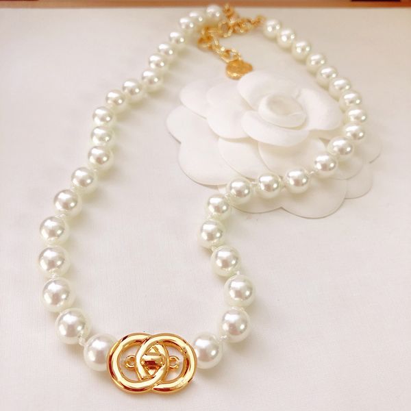 classic double-c pearl necklace women's clavicle chain fashion temperament elegant versatile jewelry, Silver
classic double-c pearl necklace women's clavicle chain fashion temperament elegant versatile jewelry, Silver