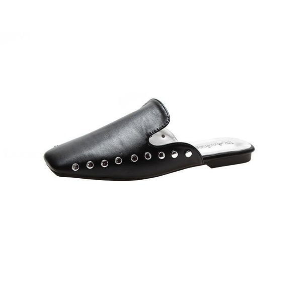 slippers women wear 2021 spring ins fashion net red baotou rivets lazy half simple mueller shoes, Black
slippers women wear 2021 spring ins fashion net red baotou rivets lazy half simple mueller shoes, Black