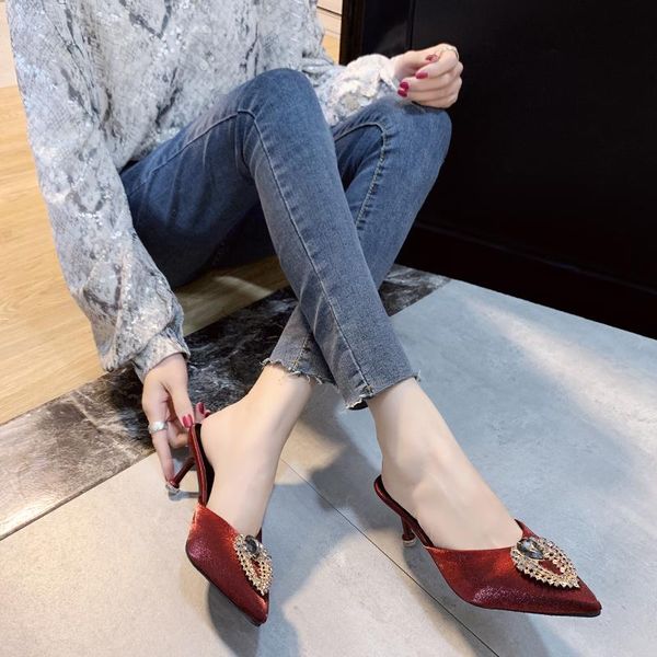 slippers big rhinestone silk high heel women pointed toe mules shoes elegant close black blue red
slippers big rhinestone silk high heel women pointed toe mules shoes elegant close black blue red