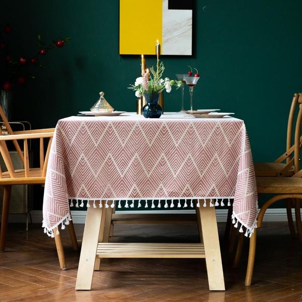 table cloth nordic ins tablecloth with tassel american party solid color cover 
table cloth nordic ins tablecloth with tassel american party solid color cover