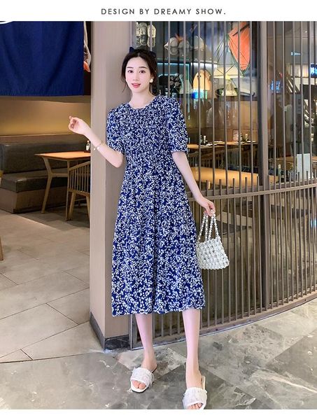maternity dresses summer fashion loose floral dress with short sleeves o-neck slim waist stretched pregnant woman chiffon printing, White
maternity dresses summer fashion loose floral dress with short sleeves o-neck slim waist stretched pregnant woman chiffon printing, White